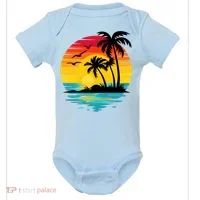 Coastal Tropical Sunset Beach Baby Bodysuit thumb 0