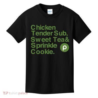 Chicken Tender Sub Sweet Tea Sprinkle Cookie Kids T-Shirt