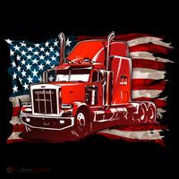 Cool Trucker Semi Truck Torn Distressed American Flag Coffee Mug thumb 5
