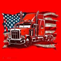 Cool Trucker Semi Truck Torn Distressed American Flag Santa Hat thumb 1