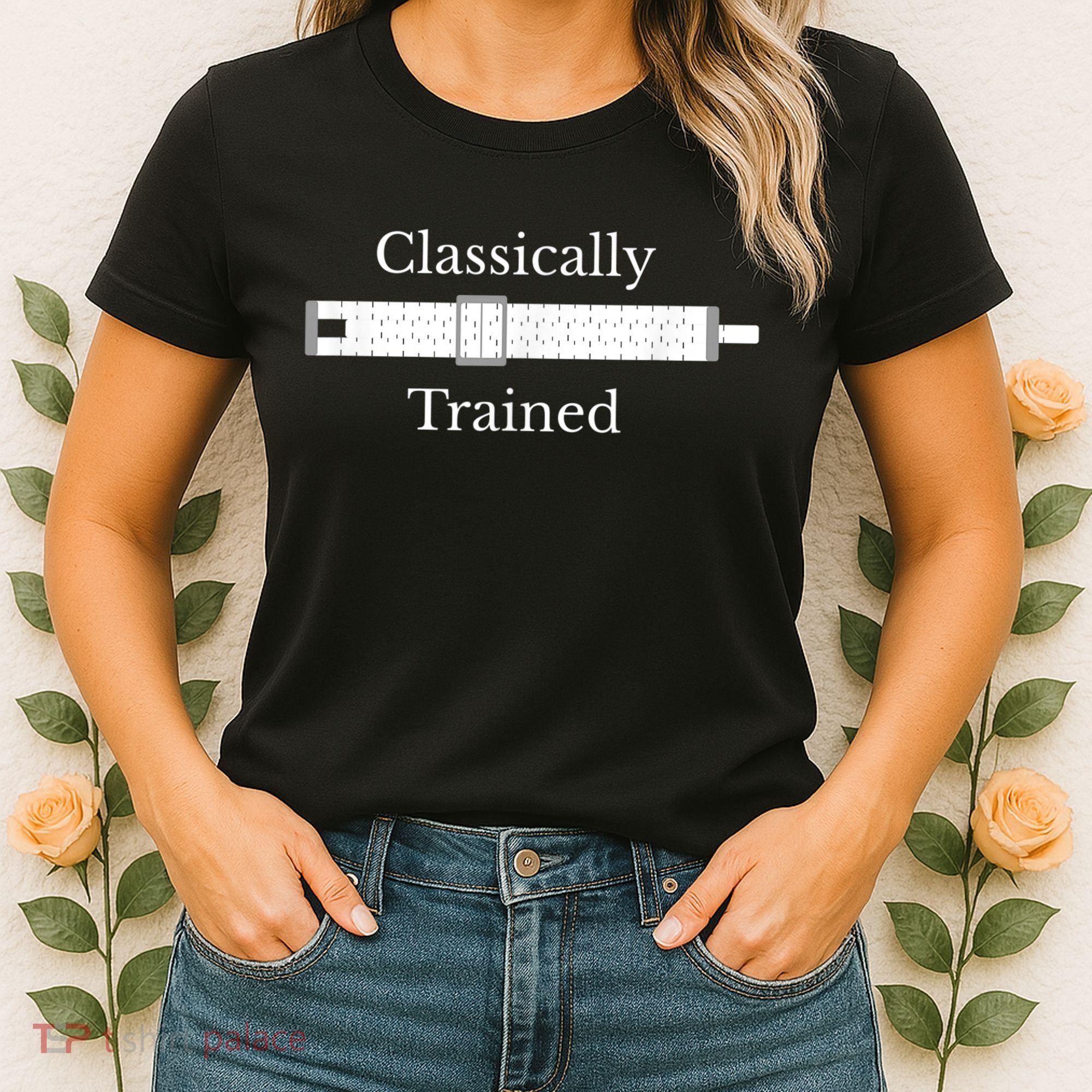 Classically Trained Slide Rule Mechanical Analog Calculator Women's T-Shirt