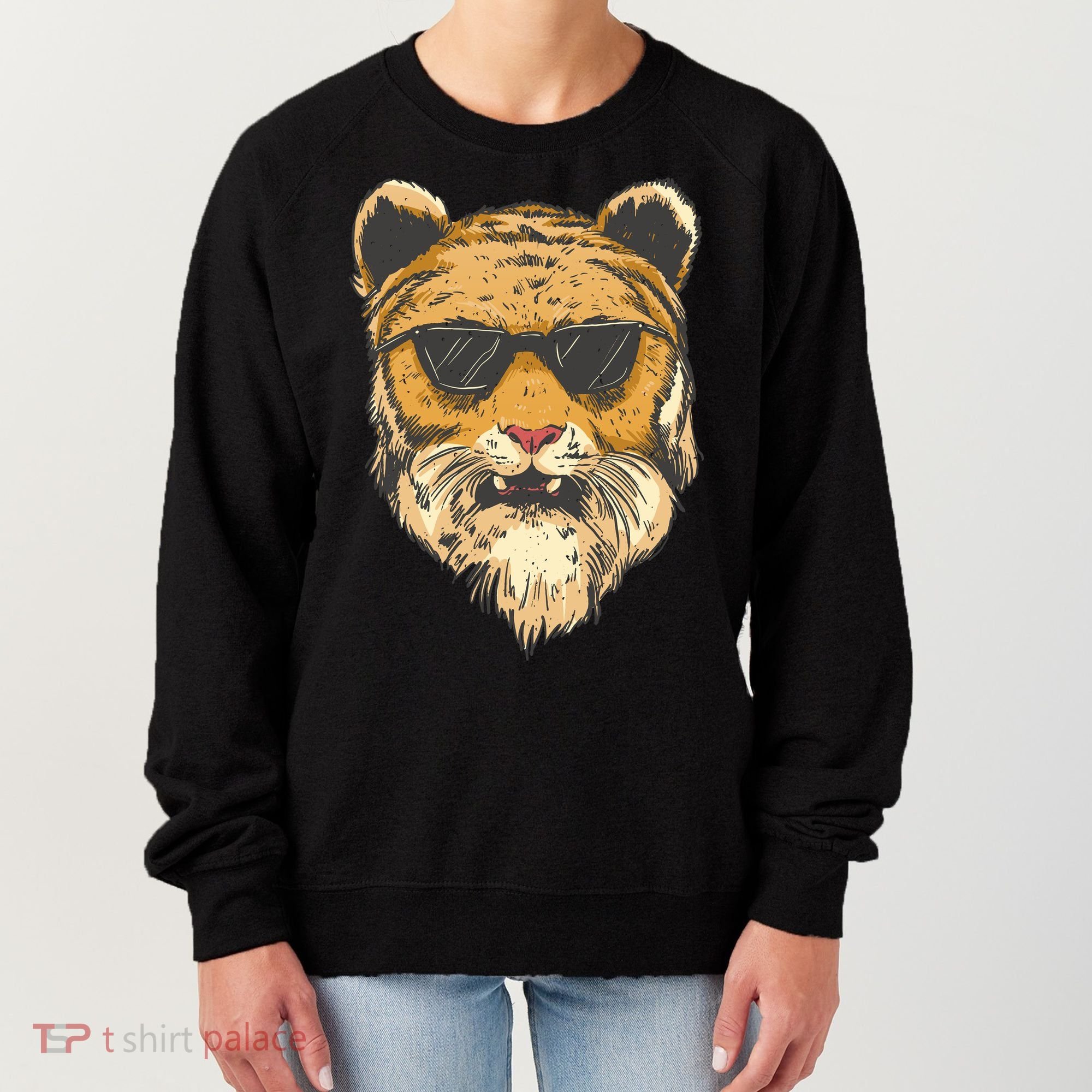 Cool Tiger Sunglasses Retro Women's Sweatshirt