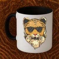 Cool Tiger Sunglasses Retro Coffee Mug thumb 2