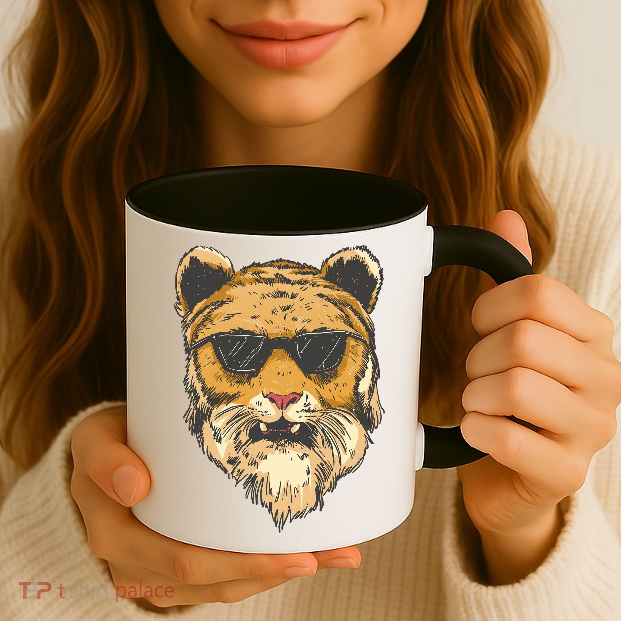 Cool Tiger Sunglasses Retro Coffee Mug