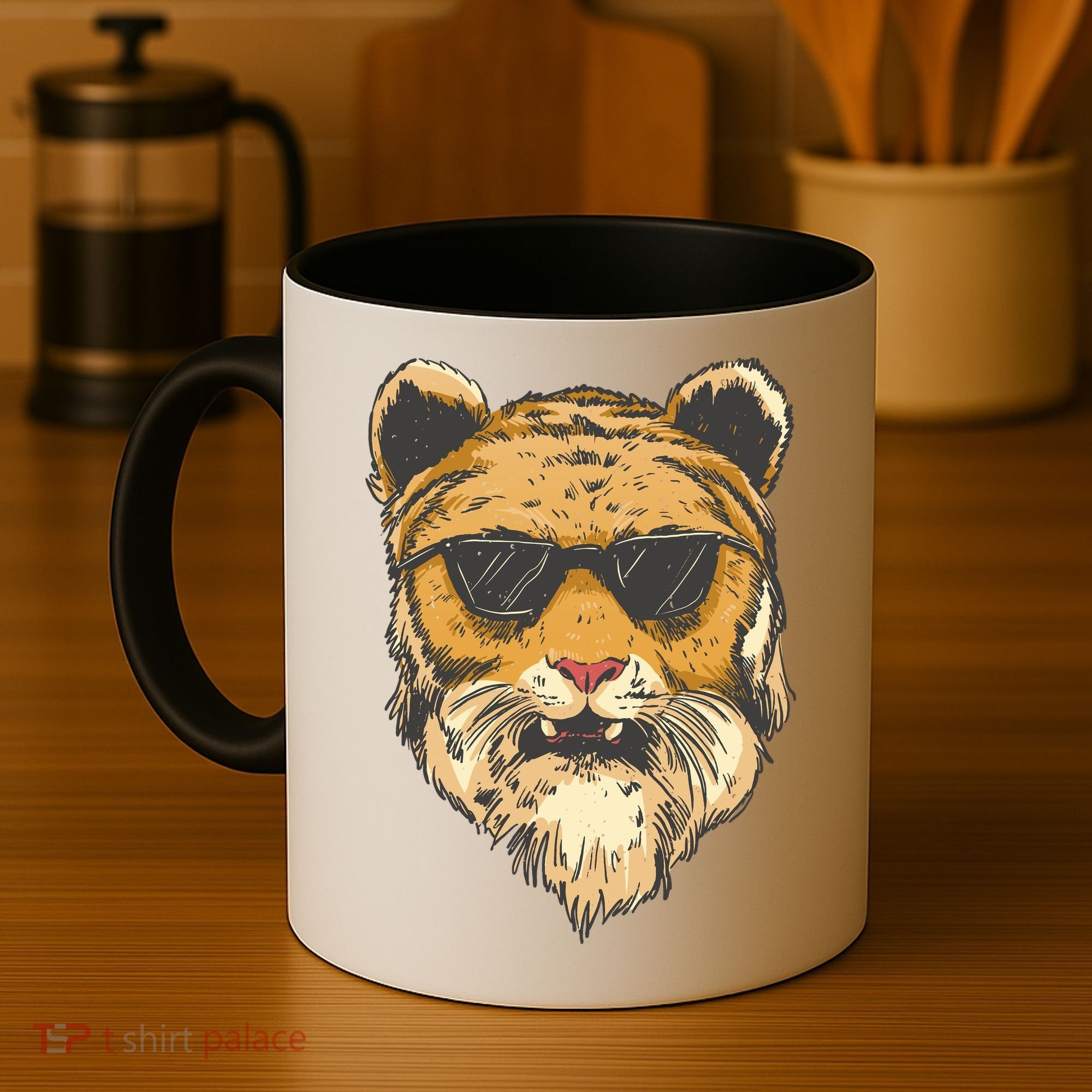 Cool Tiger Sunglasses Retro Coffee Mug