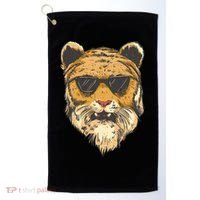 Cool Tiger Sunglasses Retro Golf Towel thumb 0