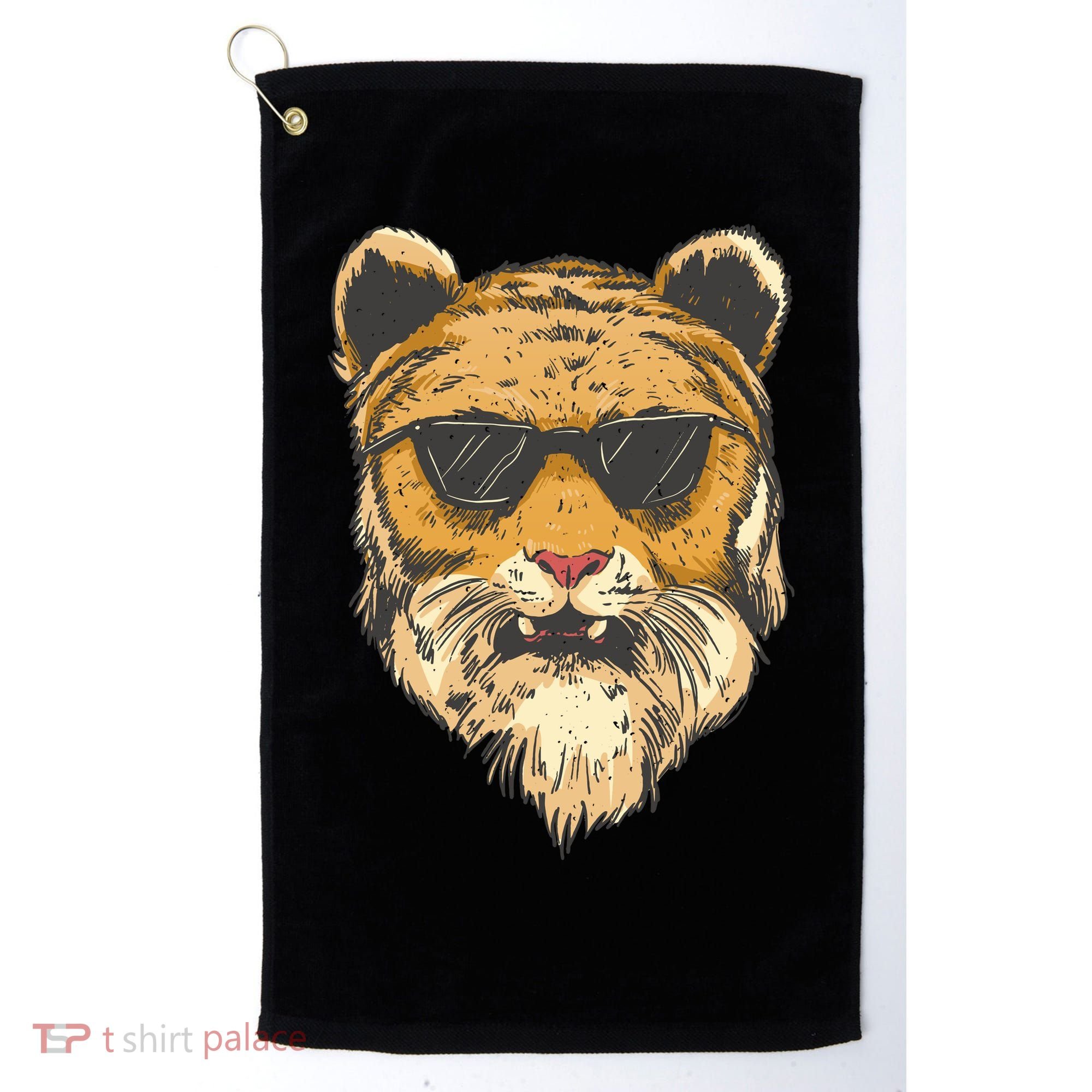 Cool Tiger Sunglasses Retro Golf Towel