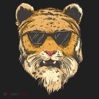 Cool Tiger Sunglasses Retro Golf Towel thumb 3