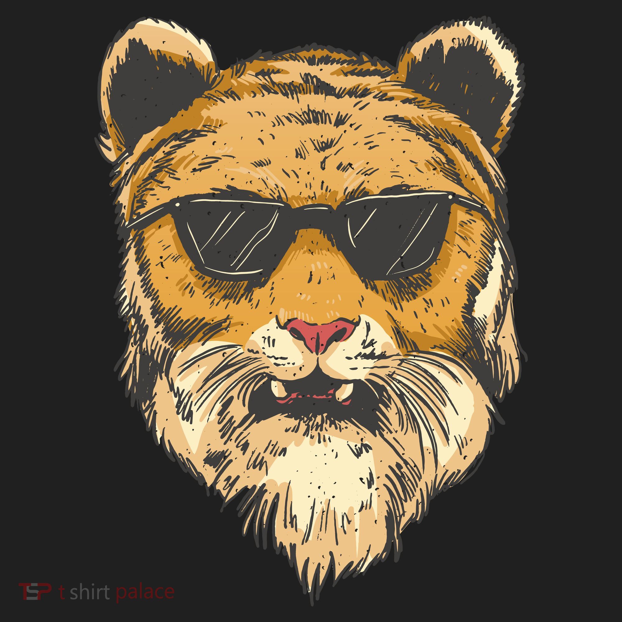 Cool Tiger Sunglasses Retro Golf Towel
