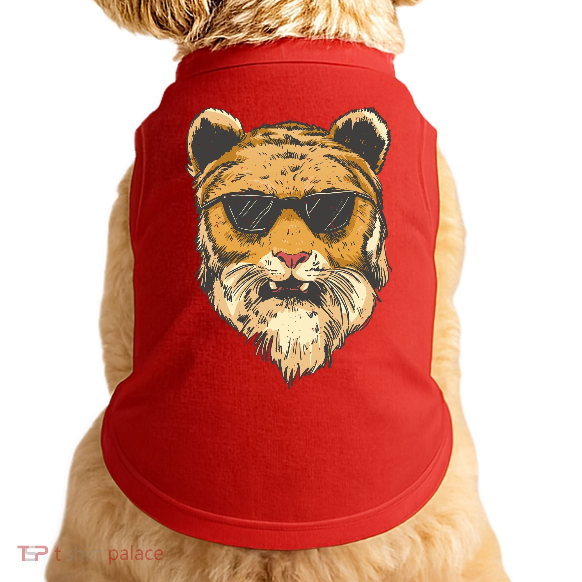 Cool Tiger Sunglasses Retro Doggie Tank