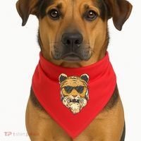 Cool Tiger Sunglasses Retro USA-Made Doggie Bandana thumb 1