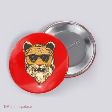 Cool Tiger Sunglasses Retro Button