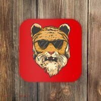 Cool Tiger Sunglasses Retro Coaster thumb 0