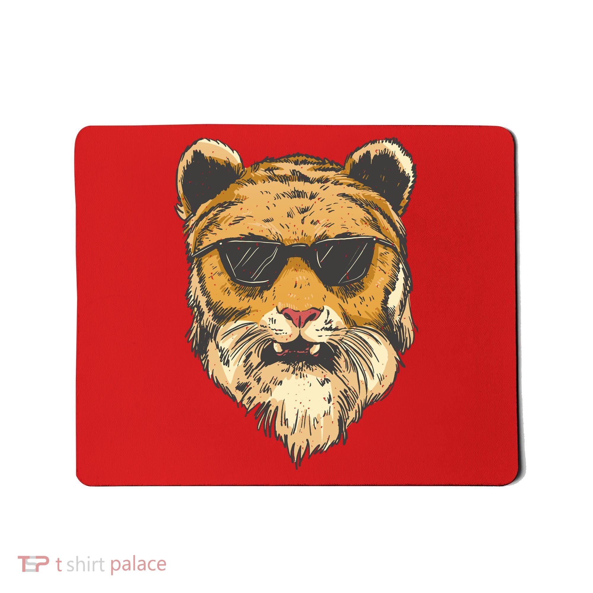 Cool Tiger Sunglasses Retro Mousepad