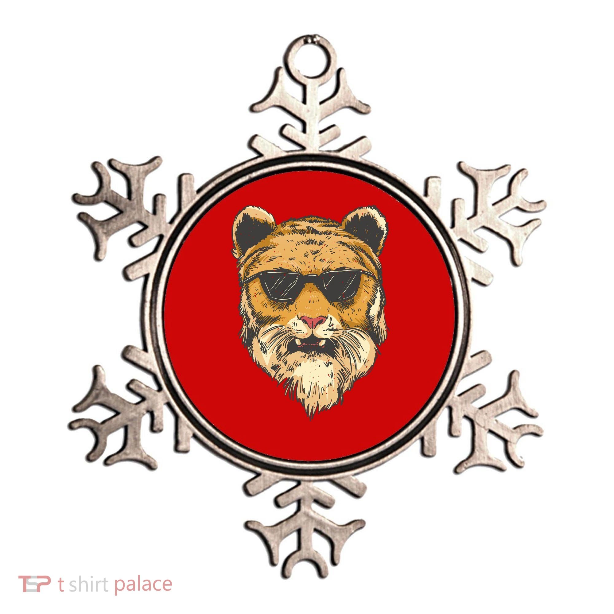 Cool Tiger Sunglasses Retro Ornament