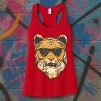 Cool Tiger Sunglasses Retro Women's Tank Top thumb 3