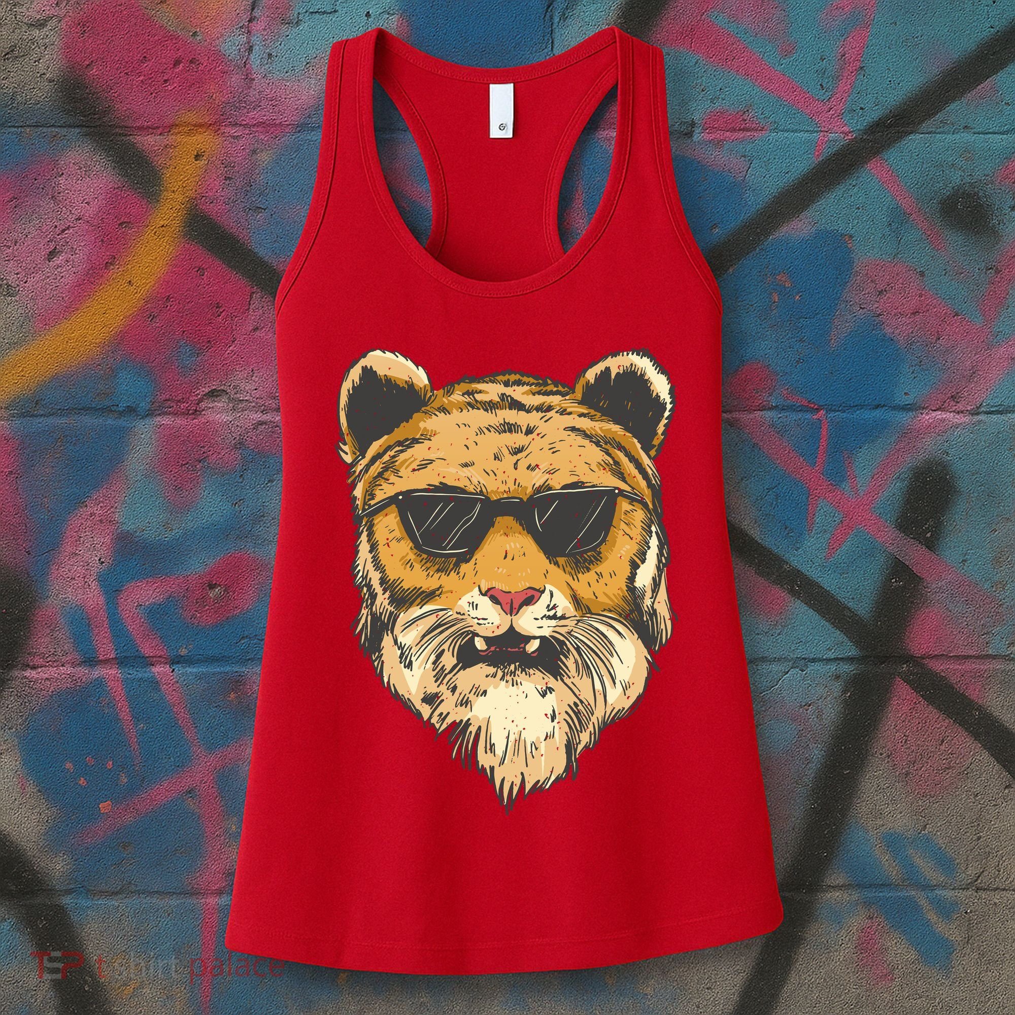 Cool Tiger Sunglasses Retro Women's Tank Top