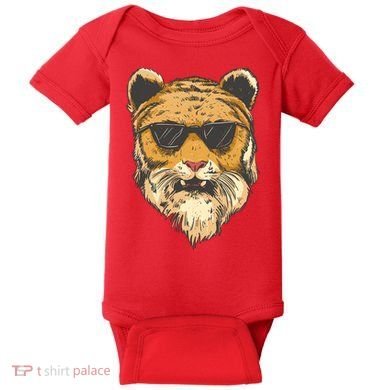Cool Tiger Sunglasses Retro Baby Bodysuit