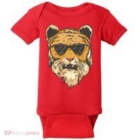 Cool Tiger Sunglasses Retro Baby Bodysuit thumb 0