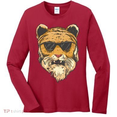 Cool Tiger Sunglasses Retro Women's Long Sleeve Shirt
