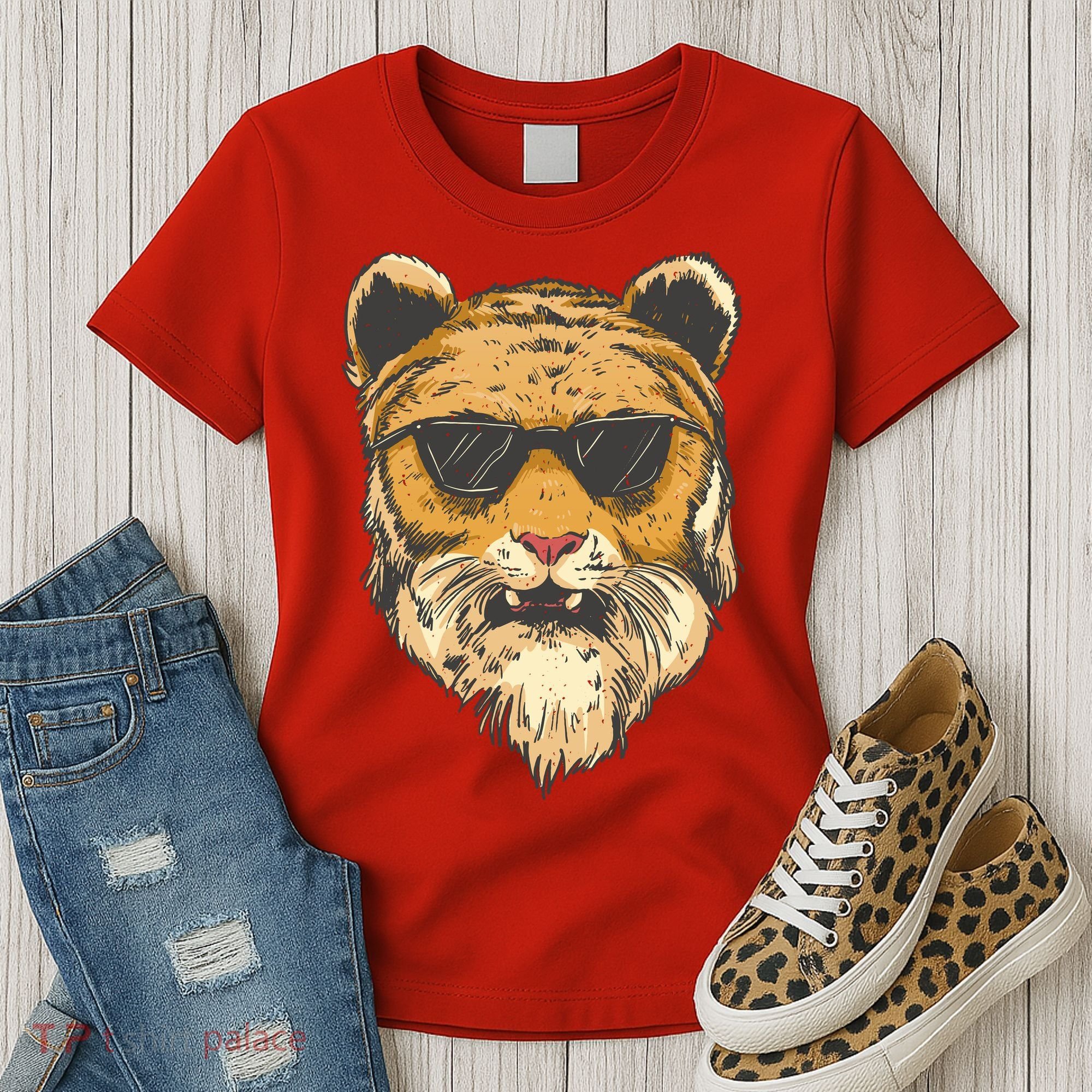 Cool Tiger Sunglasses Retro Women's T-Shirt