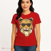 Cool Tiger Sunglasses Retro Women's T-Shirt thumb 4
