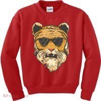 Cool Tiger Sunglasses Retro Kids Sweatshirt thumb 0