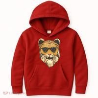 Cool Tiger Sunglasses Retro Kids Hoodie thumb 0