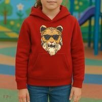 Cool Tiger Sunglasses Retro Kids Hoodie thumb 3