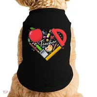 Cute Teacher School Tools Heart Doggie Tank thumb 0