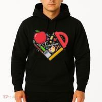Cute Teacher School Tools Heart Hoodie thumb 2