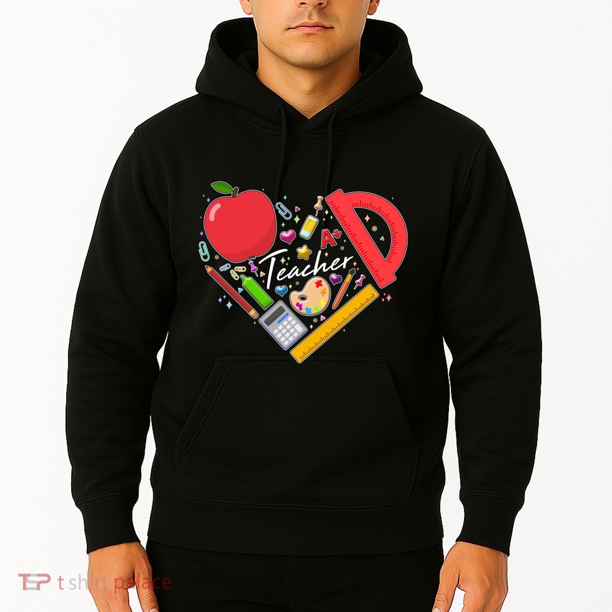 Cute Teacher School Tools Heart Hoodie