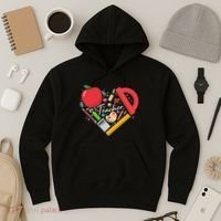 Cute Teacher School Tools Heart Hoodie thumb 3