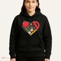 Cute Teacher School Tools Heart Hoodie thumb 5