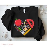 Cute Teacher School Tools Heart Sweatshirt thumb 2