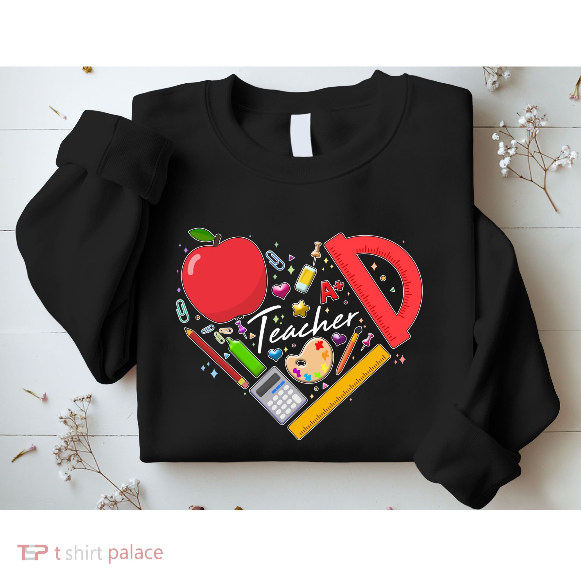 Cute Teacher School Tools Heart Sweatshirt