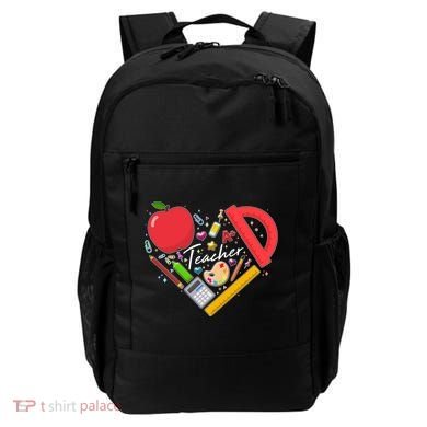 Cute Teacher School Tools Heart Backpack