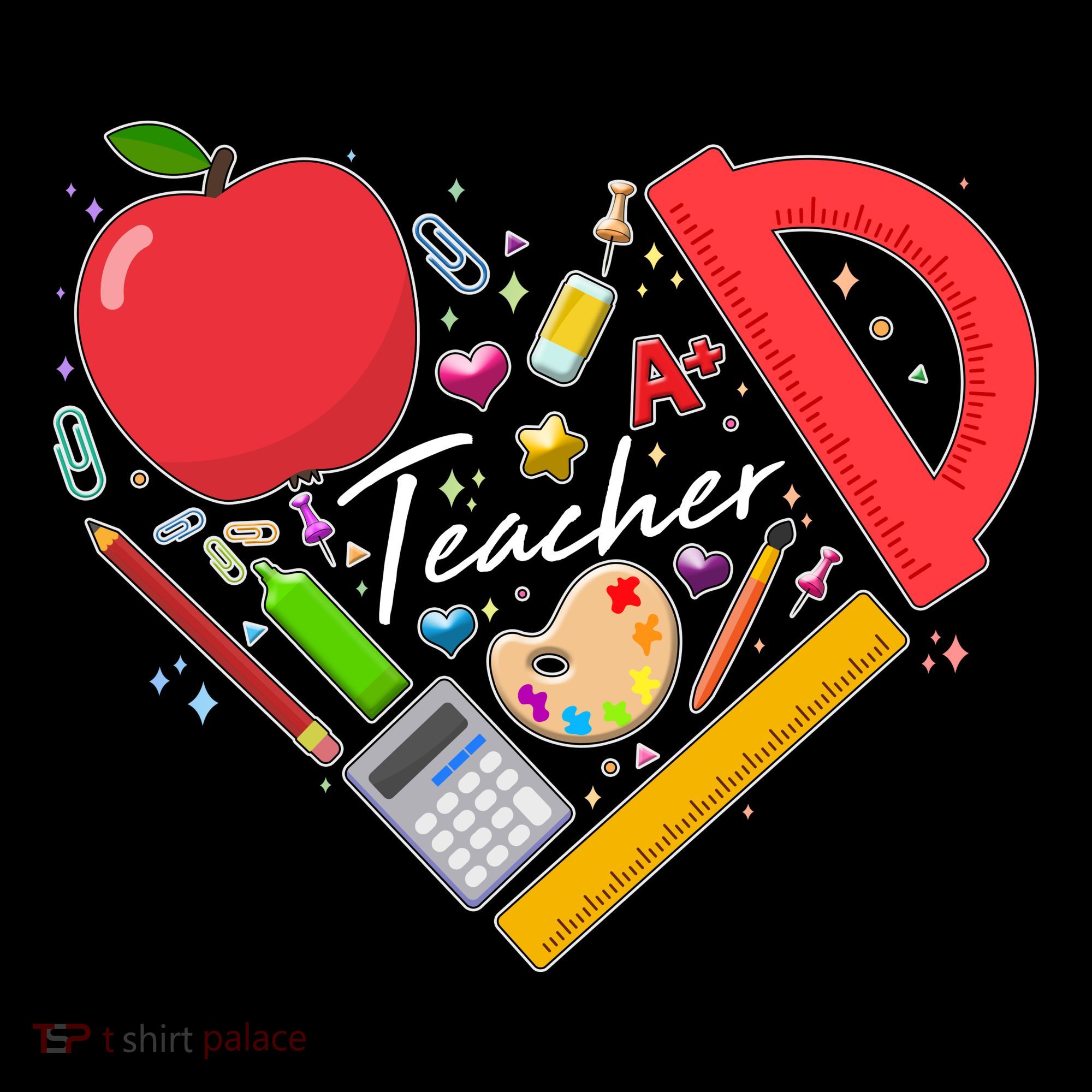 Cute Teacher School Tools Heart Backpack