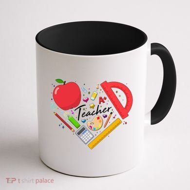 Cute Teacher School Tools Heart Coffee Mug back