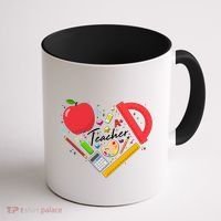 Cute Teacher School Tools Heart Coffee Mug thumb 1