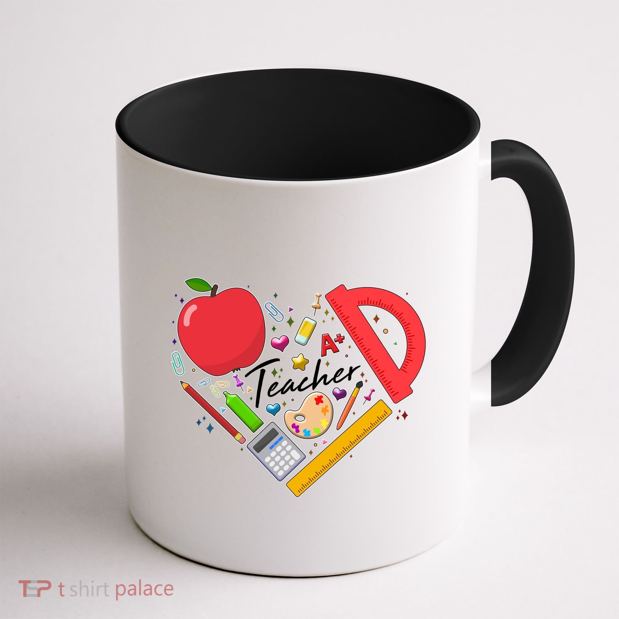 Cute Teacher School Tools Heart Coffee Mug