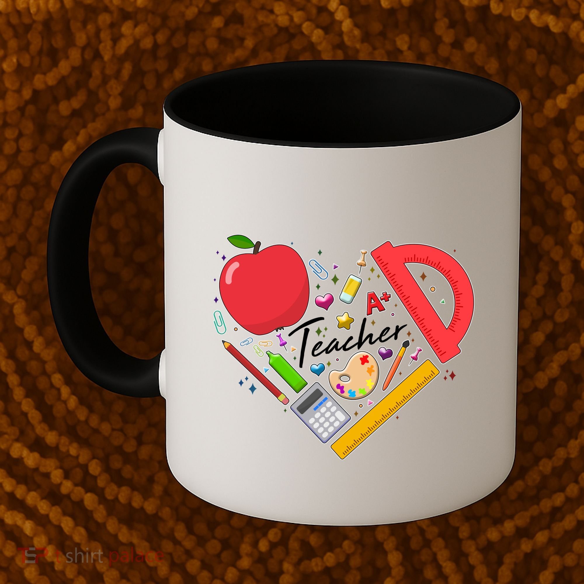 Cute Teacher School Tools Heart Coffee Mug