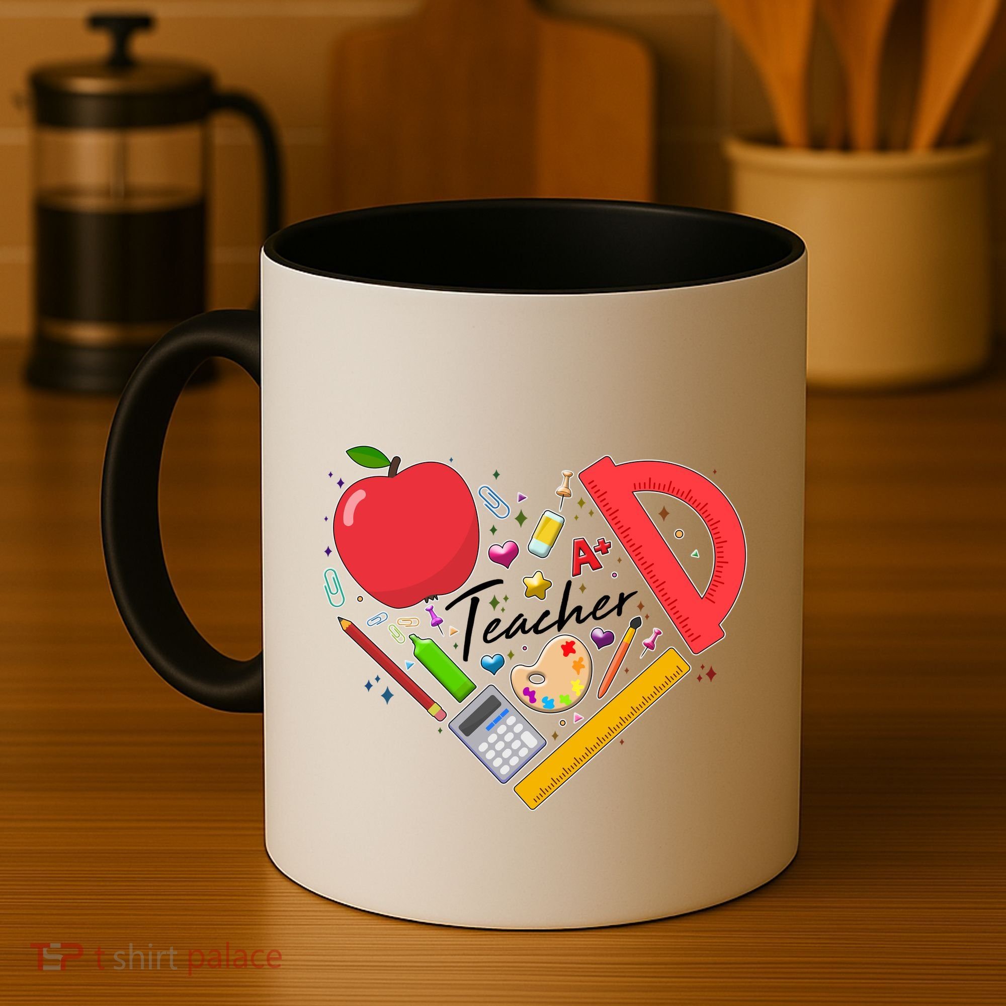 Cute Teacher School Tools Heart Coffee Mug