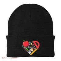 Cute Teacher School Tools Heart Beanie thumb 0