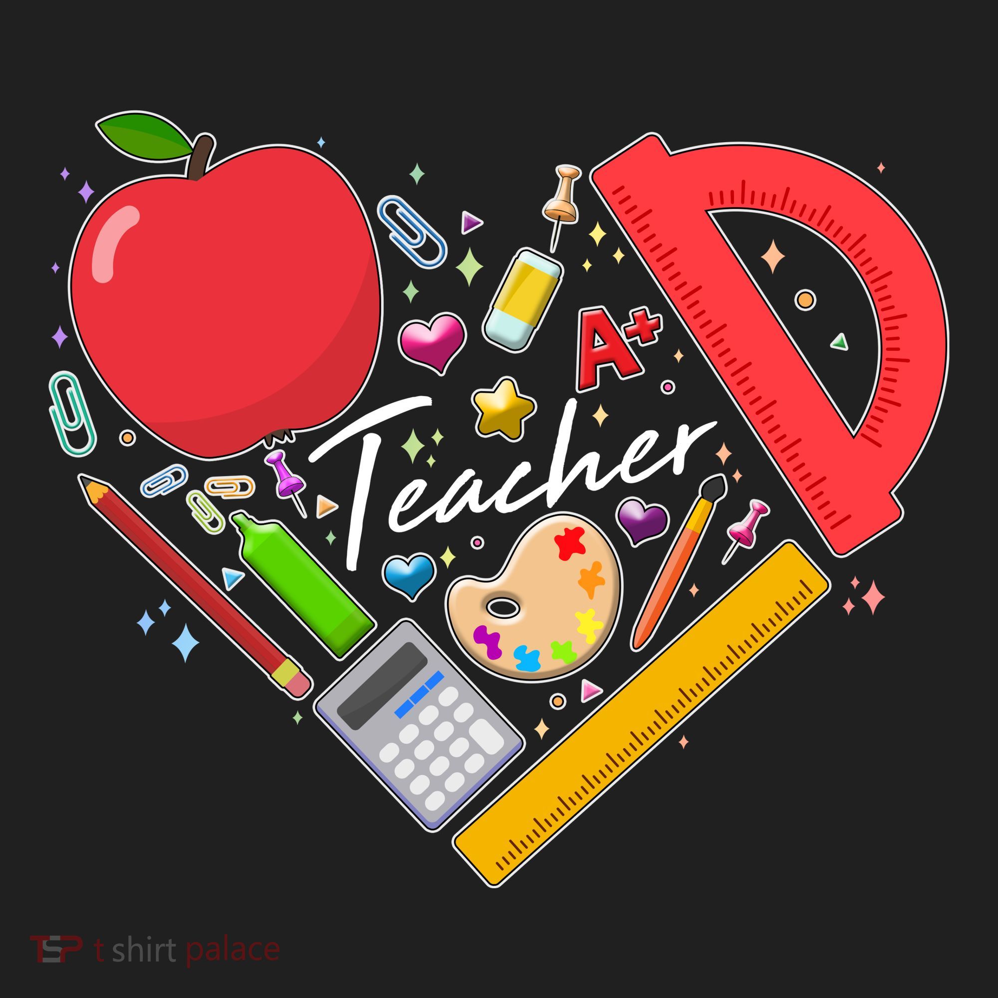 Cute Teacher School Tools Heart Beanie
