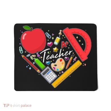Cute Teacher School Tools Heart Mousepad
