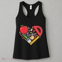 Cute Teacher School Tools Heart Women's Tank Top thumb 3