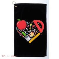 Cute Teacher School Tools Heart Golf Towel thumb 0