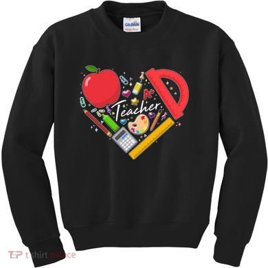 Cute Teacher School Tools Heart Kids Sweatshirt