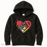 Cute Teacher School Tools Heart Kids Hoodie thumb 0